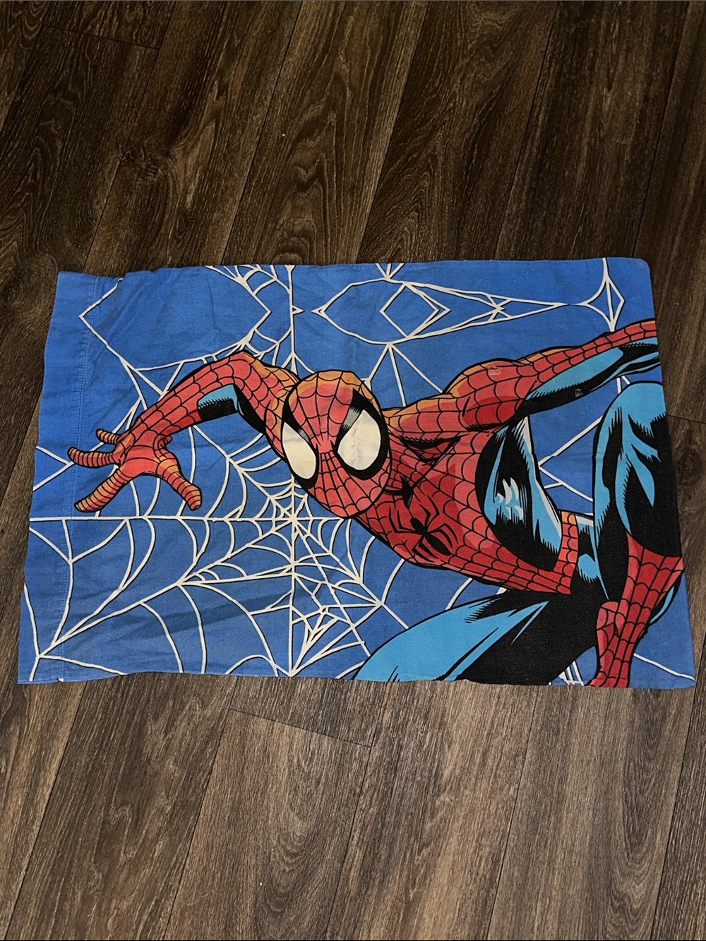 Spider-Man Kids Pillowcase Blue & Red Superhero Design